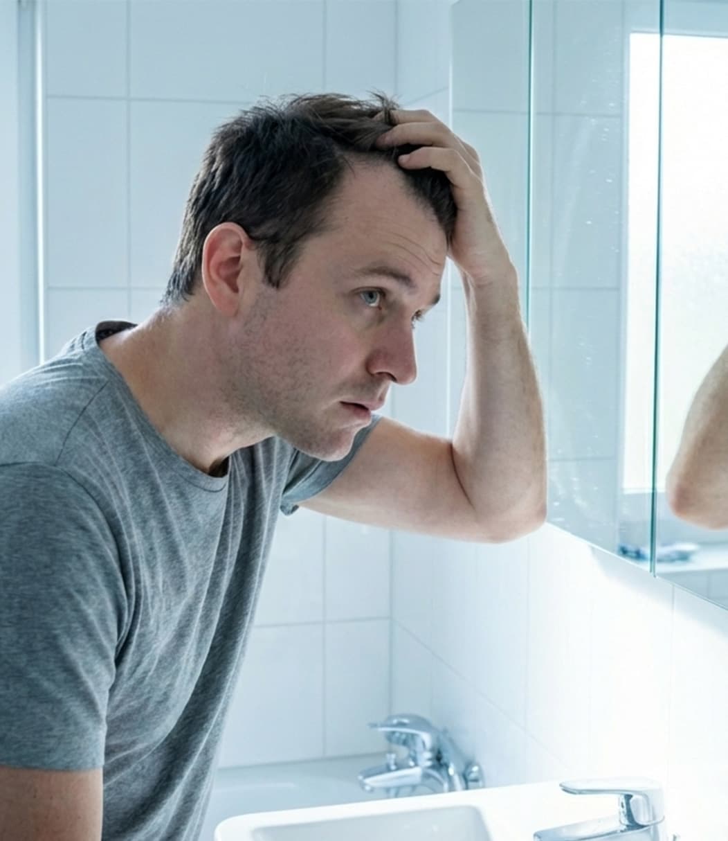 Man losing hair